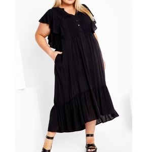 AVENUE Bellini Women's Plus Size Dress Black Size 14